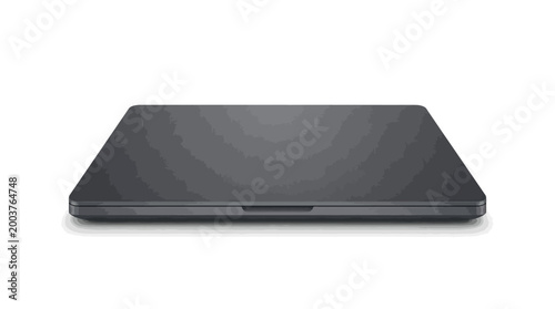 Realistic closed laptop notebook computer front view 3d illustration