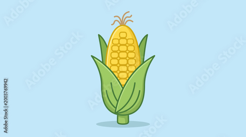 Yellow Corn on the Cob Illustration.