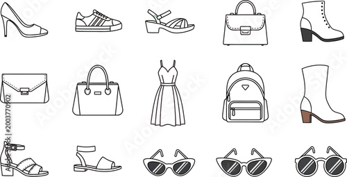 Collection of pastel colored fashion accessories and clothing for women displayed together