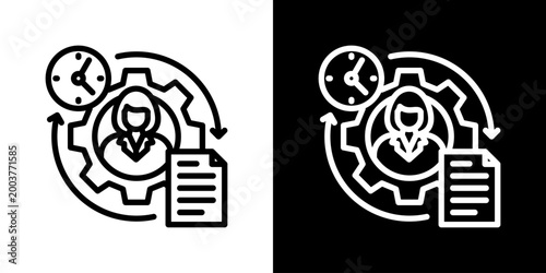 Utilization Icon Set Vector Collection Isolated In Black And White