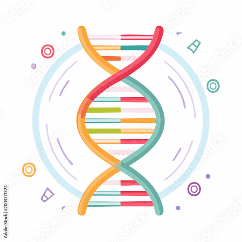 Stylized DNA Double Helix Illustration