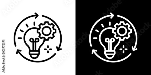 Innovation Icon Set Vector Collection Isolated In Black And White