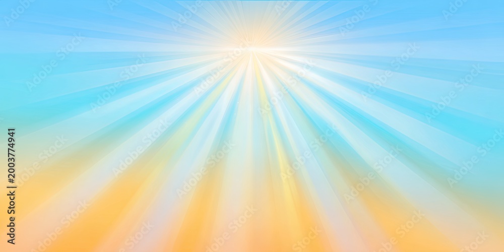 Obraz premium Bright Sun Rays Shining Through Blue Sky