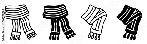 Fotografía Silhouette of shawl icon illustration on white background
