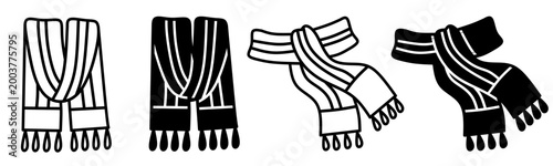 Cuadro en lienzo Silhouette of shawl icon illustration on white background