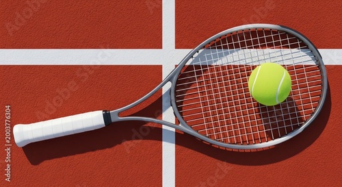 tennis racket and ball