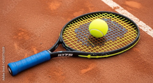 tennis racket and ball