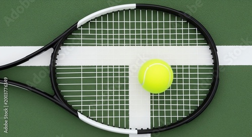 tennis racket and ball