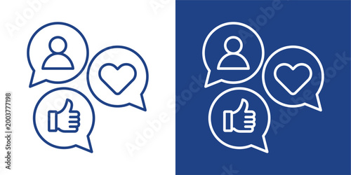 Engagement Blue And White Icon Style Collection