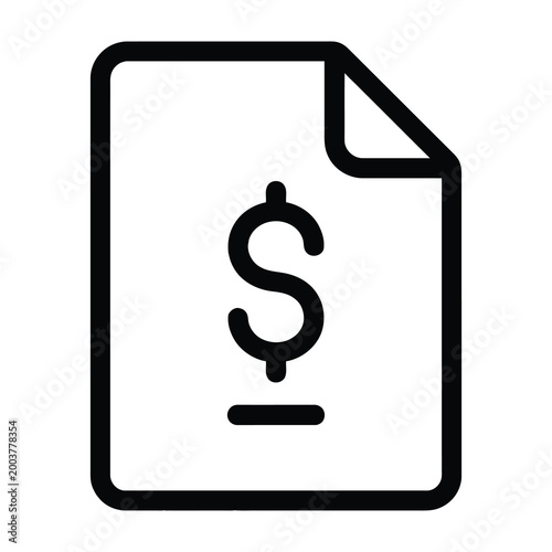 Document with dollar sign symbol on it finance concept