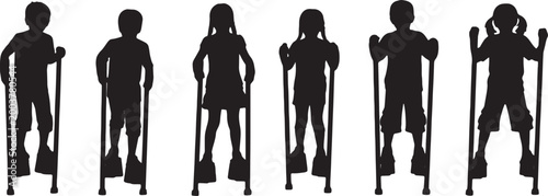 Картината върху платно Kids Walking on Stilts