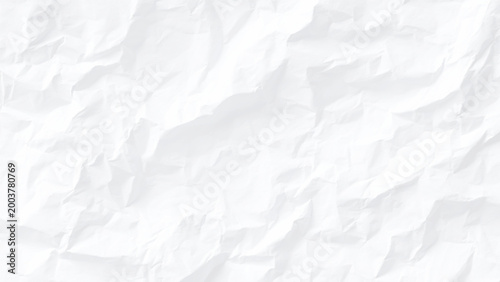 Crumpled white paper texture background with creases and folds
