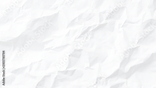 Crumpled white paper texture background with creases and folds