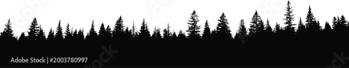 Black Forest Silhouette on White Background
