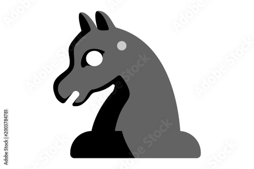 チェス　黒　駒　ナイト　アイコン