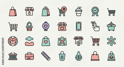 Shopping icons retail commerce and purchase