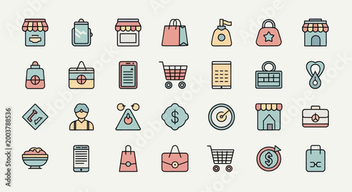 Shopping icons vector set
