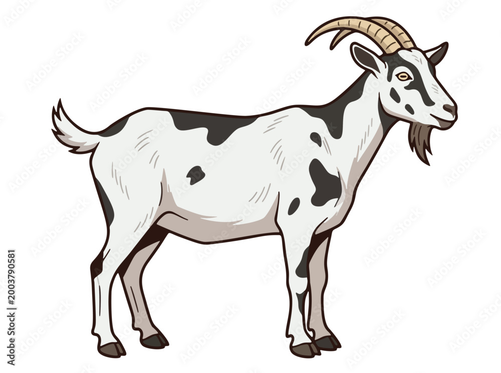 Fototapeta premium sacrificial goat side profile illustration for eid al-adha qurban vector