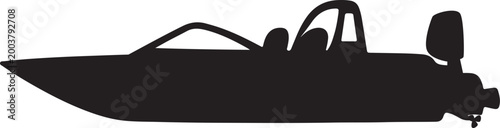 speed boat silhouette motorboat icon vector illustration