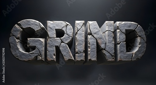 Grind Stone Text Effect 3D Rock Texture