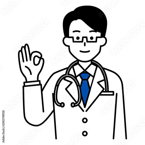 OKサインをする男性医師