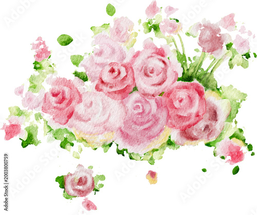 Watercolor Roses Arrangement