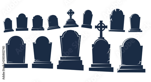 Foto Grave Headstone Silhouettes Collection - Cemetery Monuments