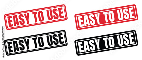 Easy to use stamps in red and black rectangular shapes on transparent background high quality professional detailed modern elegant stylish clean crisp vibrant colorful