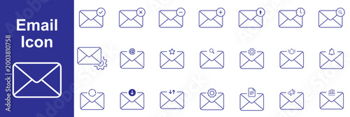 Minimalist Envelope Icon Set for Email Communication