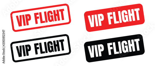 Vip flight stamps in red and black colors isolated vector illustration on transparent background high quality professional detailed modern elegant stylish clean crisp vibrant