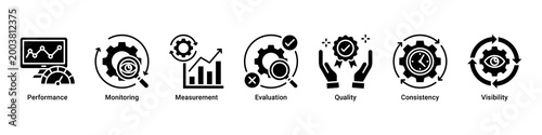 Foto Performance Control web banner icon vector illustration featuring Performance, M