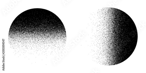Fotografie Grainy noise circles vector set