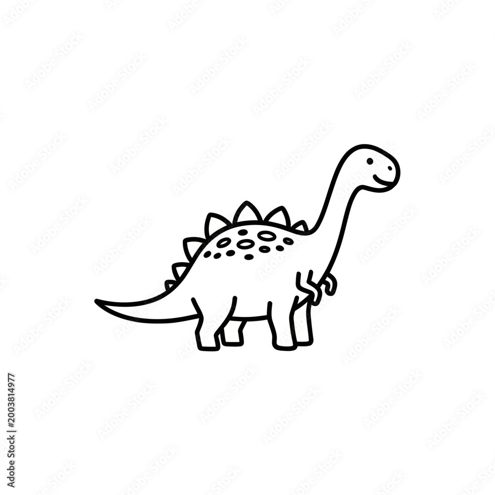 Fototapeta premium A cartoon dinosaur with spikes.