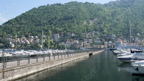Como, Italy,2026,april,2nd, view of Diga foranea Piero Caldirola dam