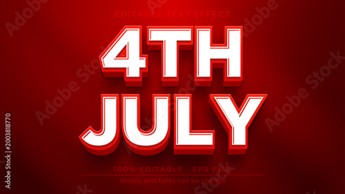 4th of july editable text style effect
