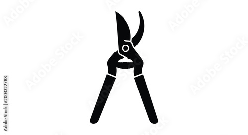 pruning shears silhouette on white background high quality professional detailed modern