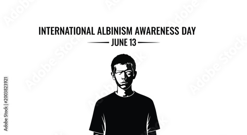 International albinism awareness day graphic illustration with a silhouette of a person