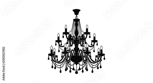 chandelier silhouette on white background high quality professional detailed modern elegant
