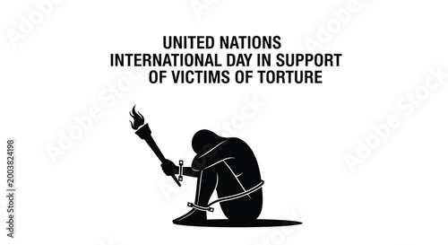 United Nations international day in support of victims of torture vector illustration graphic