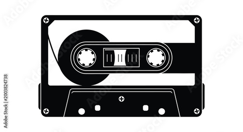 cassette tape silhouette on white background high quality professional detailed modern