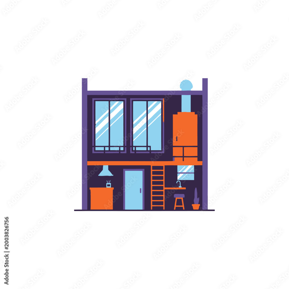 Fototapeta premium Apartment Interior with Furniture Details.