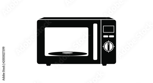 microwave oven silhouette on white background high quality professional detailed modern