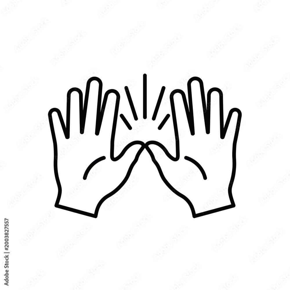 Obraz premium Open Hands Icon with Light Rays
