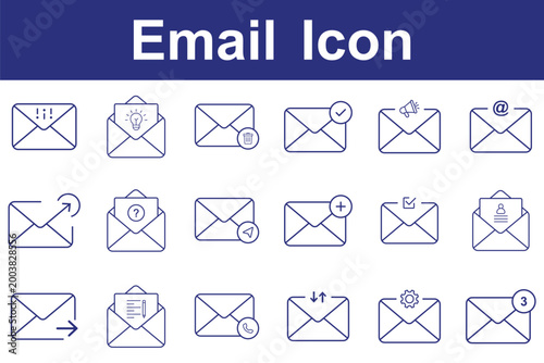 email icon set. envelope mail icon vector illustration