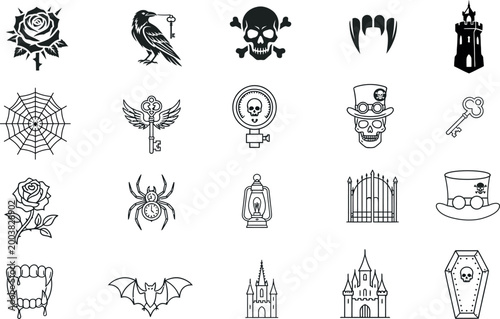 Gothic Horror Icon Set