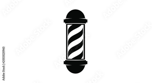 barber pole silhouette on transparent background high quality