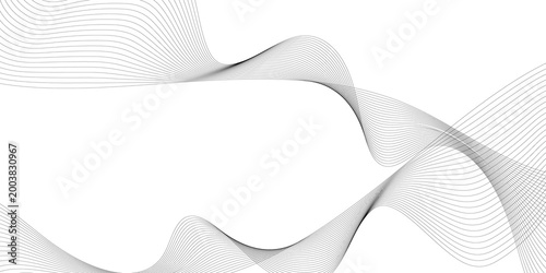 Εκτύπωση καμβά Abstract wavy lines on white background flowing linear design
