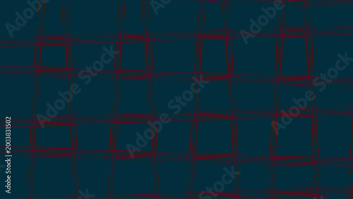 Konstfotografi Geometric grid pattern of dark red intersecting lines on deep blue background ab
