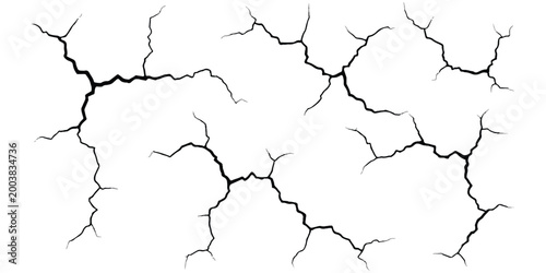 Black cracks on a surface pattern for abstract design