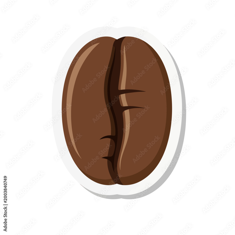 Fototapeta premium Brown coffee bean in isolation.
